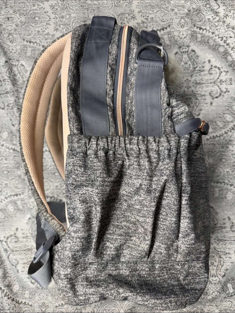 adidas Heather Gray Women's Backpack with White Pom - Picture 4 of 6